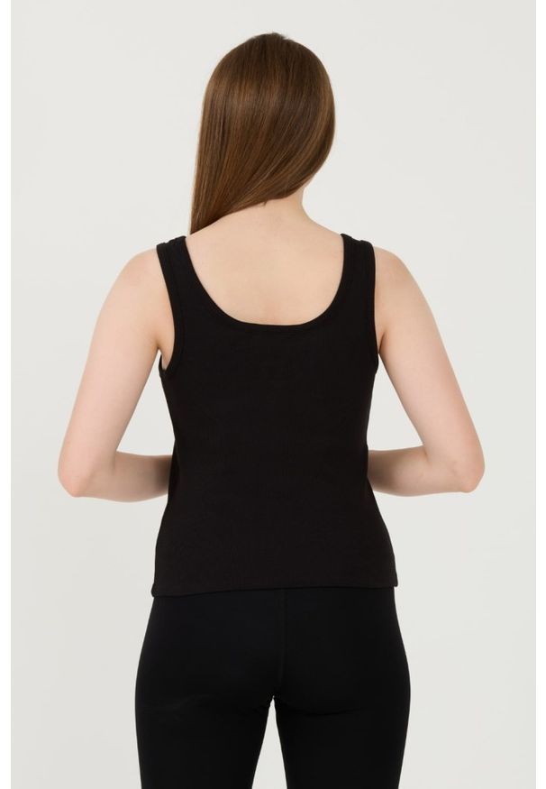 Guess - GUESS Czarny damski top Ribbed Knit Tank, Rozmiar M. Kolor: czarny
