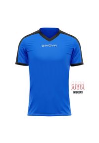 Koszulka Givova Revolution Interlock dziecięca 4XS - czarna. Kolor: niebieski, czarny, wielokolorowy. Sport: piłka nożna