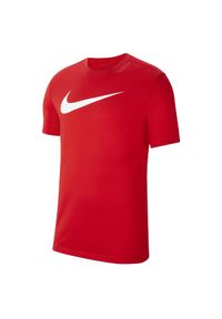 Nike - Męska Koszulka Z Logo Park DriFIT. Kolor: czerwony. Sport: turystyka piesza #1