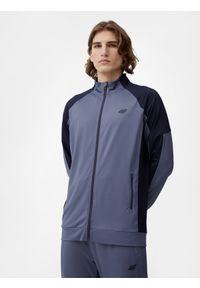 4f - 4F Bluza treningowa rozpinana bez kaptura męska 3XL. Typ kołnierza: bez kaptura. Kolor: niebieski. Materiał: dzianina, materiał. Długość rękawa: raglanowy rękaw