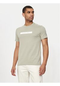 Calvin Klein T-Shirt Shadow Logo K10K113110 Beżowy Regular Fit. Kolor: beżowy. Materiał: bawełna