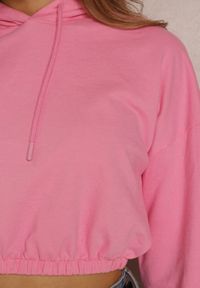 Renee - Różowa Bluza Pyrhano. Kolor: różowy. Materiał: tkanina, jeans. Długość rękawa: długi rękaw. Długość: krótkie. Styl: elegancki