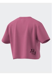 Adidas - adidas T-Shirt IJ8742 Różowy Loose Fit. Kolor: różowy. Materiał: bawełna #10