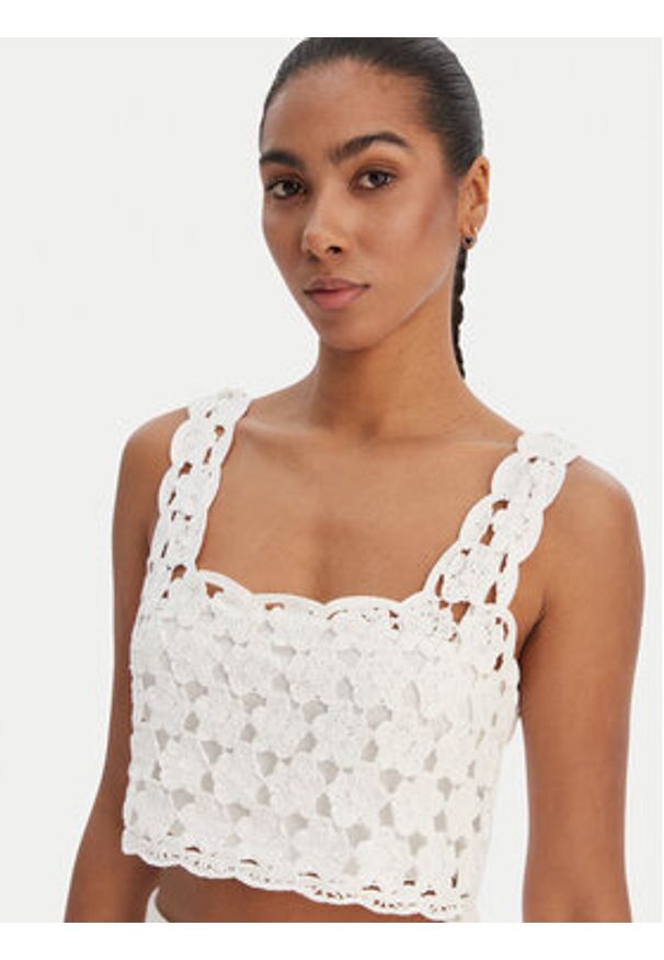 Fracomina Top FR26ST4017K488R6 Écru Regular Fit. Materiał: bawełna