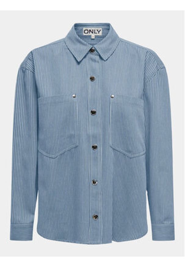 only - ONLY Koszula Merle 15312897 Niebieski Loose Fit. Kolor: niebieski. Materiał: syntetyk, bawełna