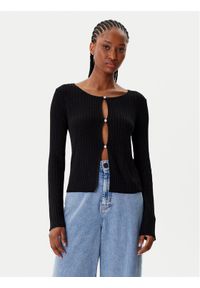 Morgan Kardigan 252-MIZOR Czarny Slim Fit. Kolor: czarny. Materiał: wiskoza #1