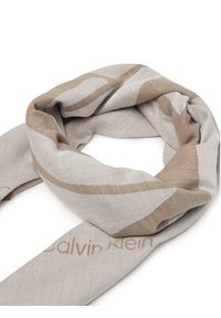 Calvin Klein Chusta Calvin Chambray Square Scarf LV04F8085G Beżowy. Kolor: beżowy. Materiał: bawełna #3