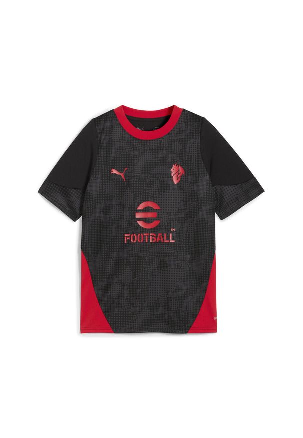 Puma - Młodzieżowa koszulka treningowa AC Milan PUMA Black For All Time Red. Kolor: czerwony, wielokolorowy, czarny. Sport: piłka nożna