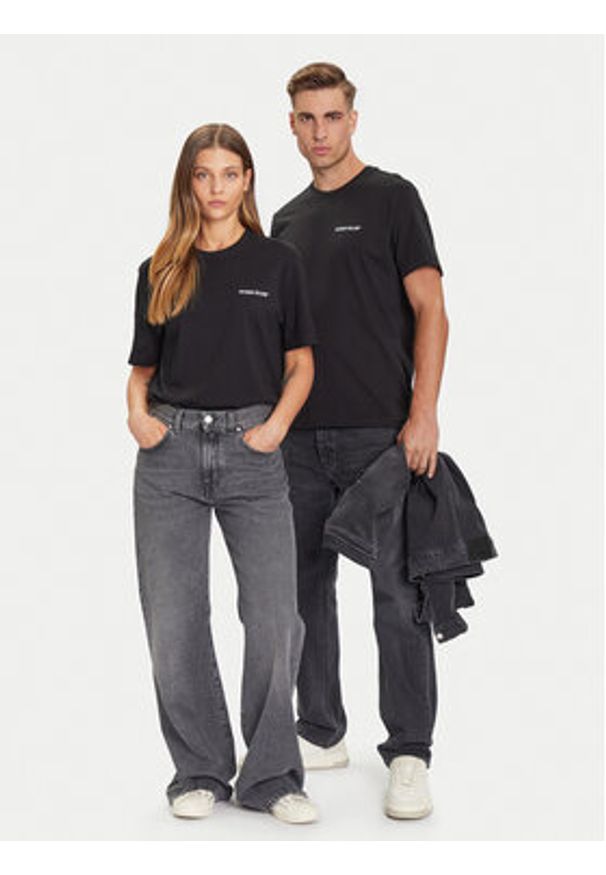 Guess Jeans T-Shirt M5BI78 K8FQ4 Czarny Regular Fit. Kolor: czarny. Materiał: bawełna