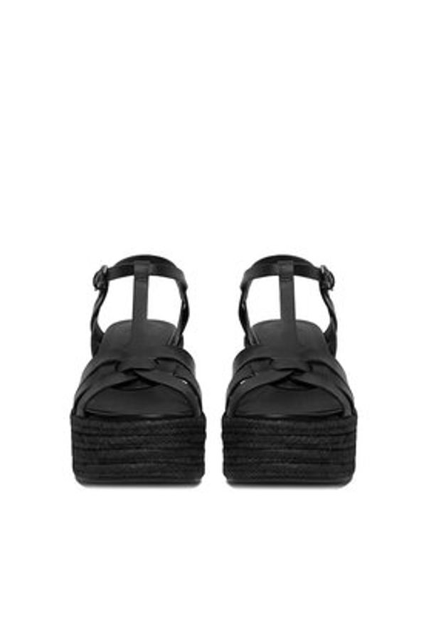 Badura Espadryle EO-AMARI-LT0228-26-805 Czarny. Kolor: czarny. Materiał: skóra