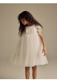 Reserved - Tiulowa sukienka - złamana biel. Materiał: tiul #1