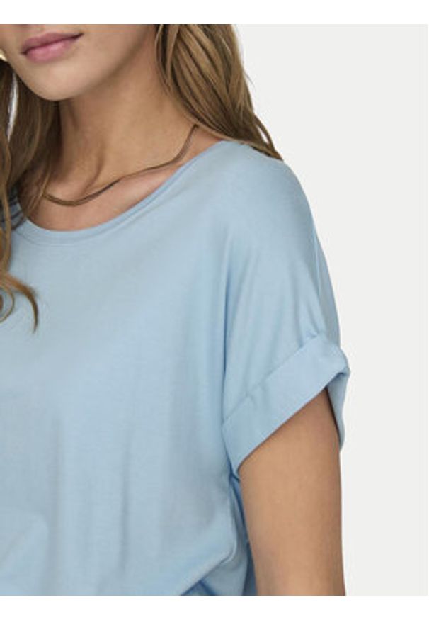 only - ONLY T-Shirt Moster 15106662 Błękitny Regular Fit. Kolor: niebieski. Materiał: wiskoza