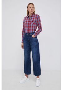 Sisley Jeansy bawełniane damskie high waist. Stan: podwyższony. Kolor: niebieski #4