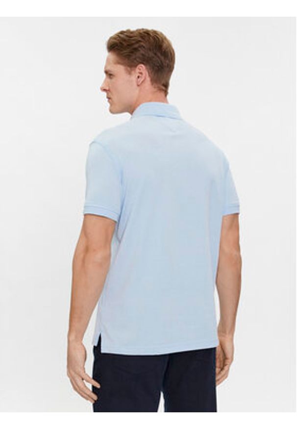 TOMMY HILFIGER - Tommy Hilfiger Polo 1985 MW0MW17771 Błękitny Slim Fit. Typ kołnierza: polo. Kolor: niebieski. Materiał: bawełna