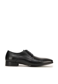 Wittchen - Męskie buty derby skórzane proste czarne. Okazja: do pracy. Kolor: czarny. Materiał: skóra. Wzór: gładki, aplikacja. Styl: elegancki