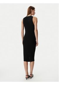 Karl Lagerfeld - KARL LAGERFELD Sukienka dzianinowa B2W13004 Czarny Slim Fit. Typ kołnierza: dekolt w karo. Kolor: czarny. Materiał: syntetyk #2