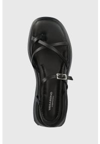 Vagabond Shoemakers sandały skórzane COURTNEY damskie kolor czarny na platformie. Zapięcie: klamry. Kolor: czarny. Materiał: skóra. Wzór: gładki. Obcas: na platformie #5