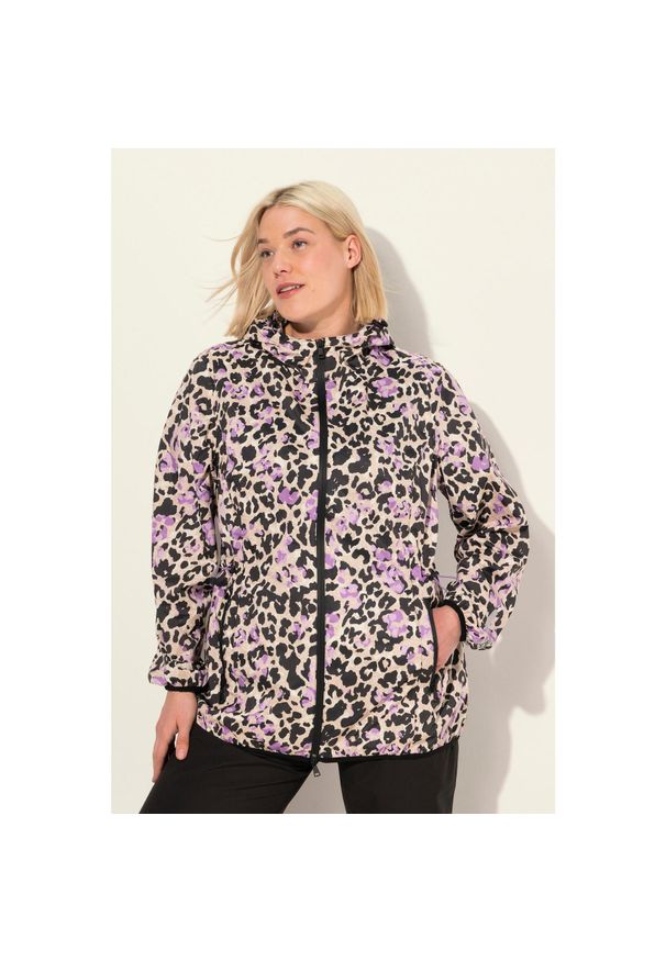 ULLA POPKEN - Damskie Kurtka przeciwdeszczowa woreczek podróżny wodoodporna. Kolekcja: plus size. Kolor: czarny. Materiał: poliester, materiał. Sport: turystyka piesza