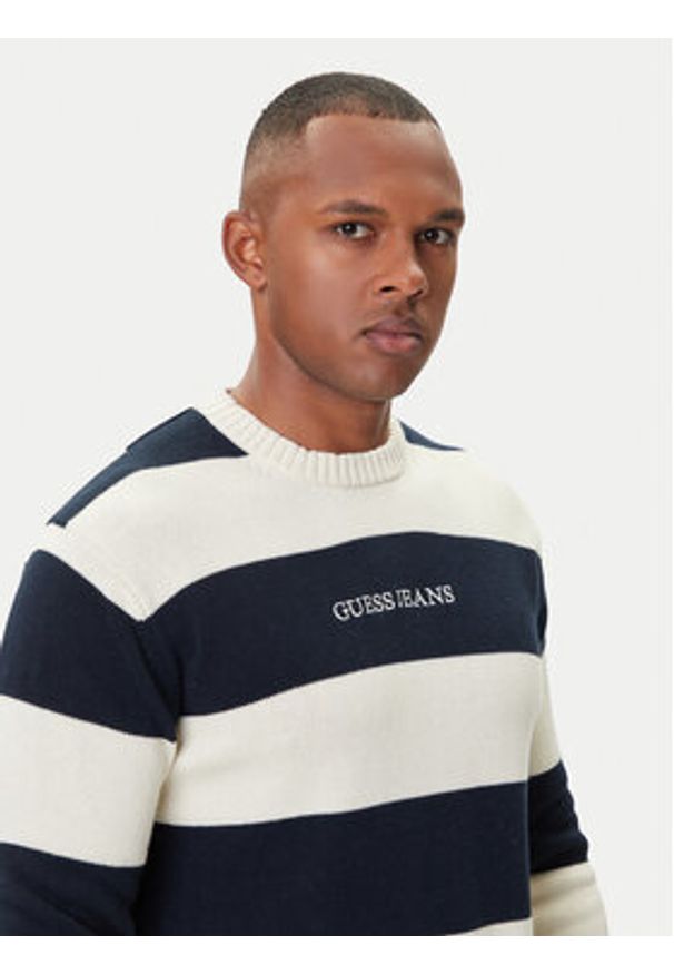 Guess Jeans Sweter M4BR37 Z3HM1 Écru Regular Fit. Materiał: bawełna