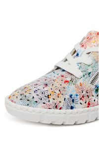 Rieker Sneakersy M2306-90 Biały. Kolor: biały. Materiał: skóra, zamsz