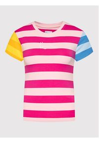 Karl Kani T-Shirt Small Signature Block Stripe 6130386 Różowy Slim Fit. Kolor: różowy. Materiał: bawełna #3