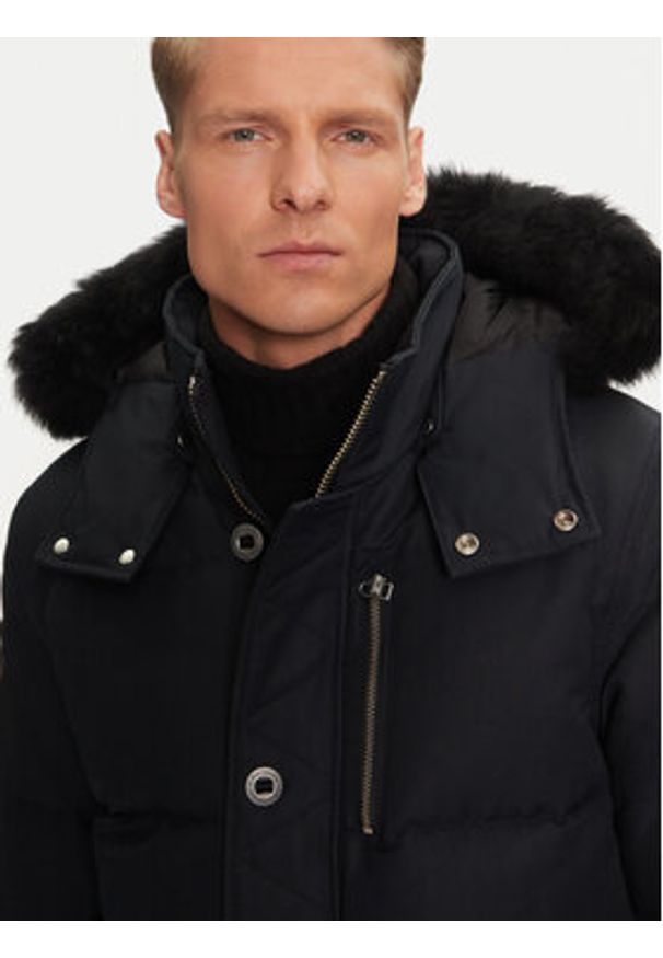 Moose Knuckles Kurtka puchowa Original 3Q Neoshear M32MJ128SX Granatowy Slim Fit. Kolor: niebieski. Materiał: bawełna