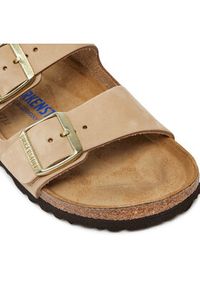 Birkenstock Klapki Arizona Sfb Lenb 1019016 Beżowy. Kolor: beżowy. Materiał: skóra, nubuk #4