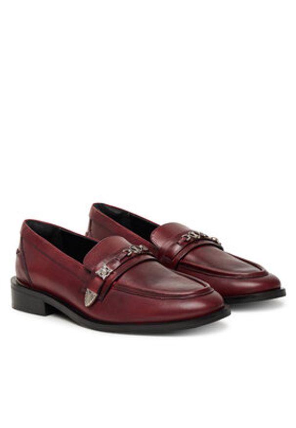 Bronx Loafersy Next Wagon 66652-US Bordowy. Kolor: czerwony. Materiał: skóra