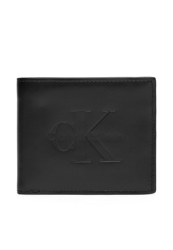 Calvin Klein Portfel męski Bold Billfold LV04D1155G Czarny. Kolor: czarny. Materiał: skóra