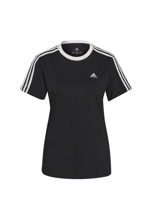 Koszulka fitness damska Adidas Essentials 3-Stripes Tee. Kolor: biały, wielokolorowy, czarny. Sport: fitness