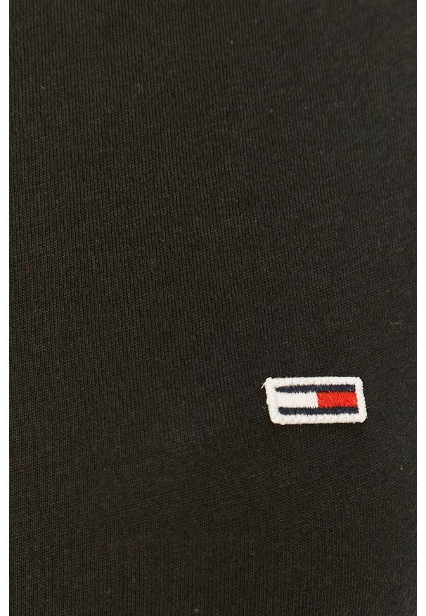Tommy Jeans - T-shirt. Okazja: na co dzień. Kolor: czarny. Materiał: dzianina. Wzór: gładki. Styl: casual