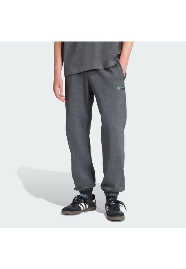 Adidas - Spodnie Dresowe Mercedes - Amg Petronas Formula One Team Premium. Kolor: szary. Materiał: dresówka. Sport: fitness