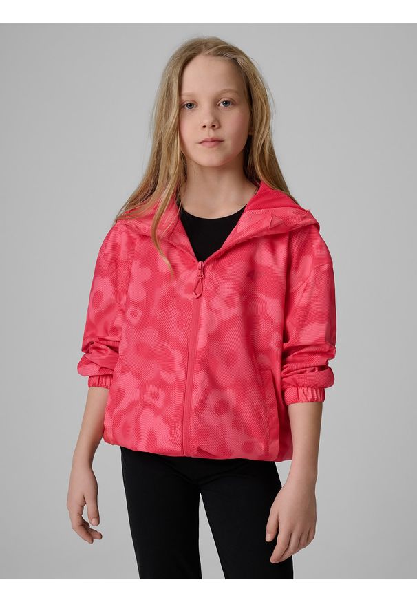 4f - 4F Kurtka przejściowa membrana 5000 dziewczęca - różowa 158 (12-13 lat). Okazja: na co dzień. Kolor: wielokolorowy. Sezon: lato. Styl: casual