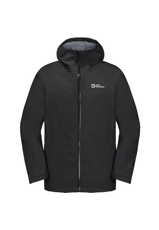 Kurtka trekkingowa męska Jack Wolfskin 11151346000. Typ kołnierza: kaptur. Kolor: czarny, szary, wielokolorowy. Materiał: syntetyk
