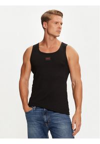 Hugo Tank top Edge 50515657 Czarny Regular Fit. Kolor: czarny. Materiał: bawełna