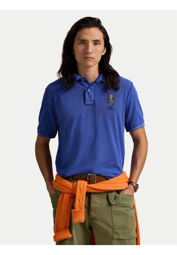 Polo Ralph Lauren Polo 710958188001 Niebieski Regular Fit. Typ kołnierza: polo. Kolor: niebieski. Materiał: bawełna