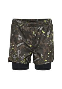 NewLine - Damskie Szorty 2 w 1 Newline Kansas. Kolor: brązowy, wielokolorowy. Długość: krótkie #1