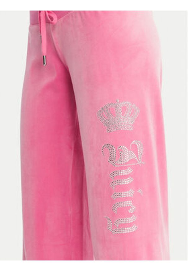 Juicy Couture Spodnie dresowe Gothic Crown JCBBJ126806 Różowy Straight Leg. Kolor: różowy. Materiał: syntetyk