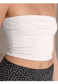 Sinsay - Top typu bandeau w stylu basic - biały. Kolor: biały