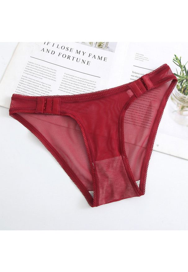 Intica - Tangi z niskim stanem z lekkiego materiału Maiki. Stan: obniżony. Kolor: czerwony. Materiał: materiał