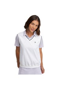 SIROKO - Damska wiatroszczelna kamizelka golfowa Siroko Grace White. Typ kołnierza: dekolt w serek, golf. Kolor: biały. Sport: golf #1