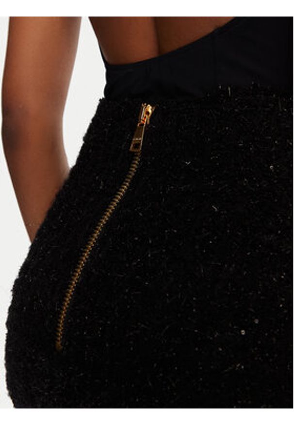 Balmain Spódnica mini DF1LB015KG43 Czarny Slim Fit. Kolor: czarny. Materiał: syntetyk