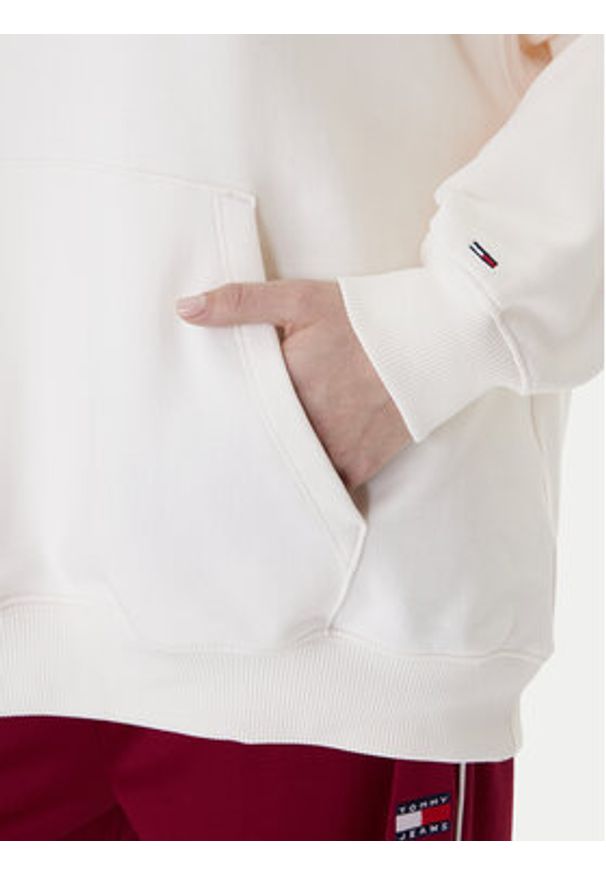 Tommy Jeans Bluza DW0DW22603 Écru Relaxed Fit. Materiał: bawełna