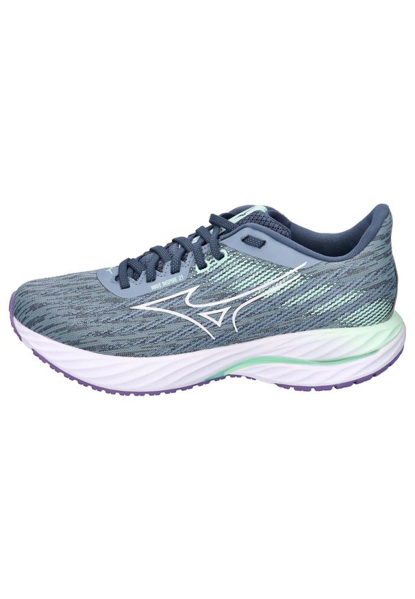 Buty do biegania damskie Mizuno Wave Inspire 21. Kolor: biały. Materiał: syntetyk, materiał. Szerokość cholewki: normalna. Model: Mizuno Wave. Sport: bieganie