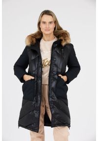 Blauer USA - BLAUER Czarna damska puchowa kurtka Gwendolyn z kapturem, Rozmiar XS. Typ kołnierza: kaptur. Kolor: czarny. Materiał: puch #6