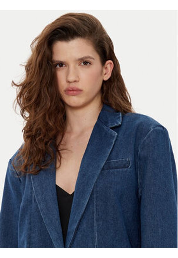 only - ONLY Marynarka Cory 15338592 Niebieski Loose Fit. Kolor: niebieski. Materiał: bawełna