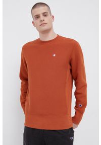 Champion Bluza męska kolor pomarańczowy z aplikacją. Kolor: pomarańczowy. Wzór: aplikacja