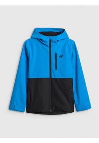 4f - 4F Kurtka membrana 5000 chłopięca - czarna 128 (7-8 lat). Okazja: na co dzień. Kolor: czarny. Materiał: skóra, materiał. Sezon: lato. Styl: casual #1