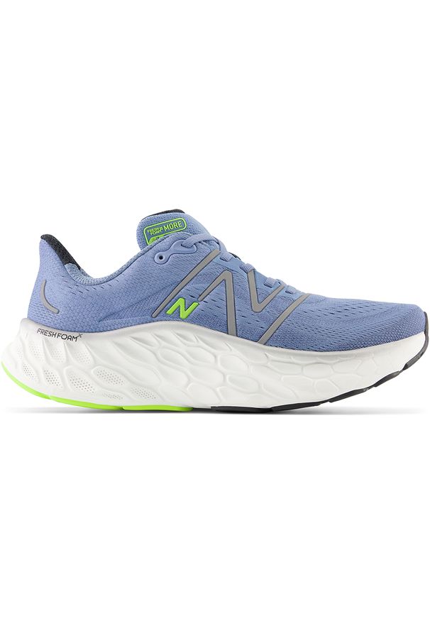 Buty męskie New Balance Fresh Foam More v4 MMORCP4 – niebieskie. Okazja: na co dzień. Kolor: niebieski. Materiał: syntetyk. Szerokość cholewki: normalna. Sport: fitness