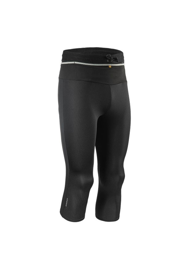 EVADICT - Legginsy do biegania w terenie 3/4 męskie Evadict. Kolor: czarny. Materiał: skóra, poliester, materiał. Sport: bieganie